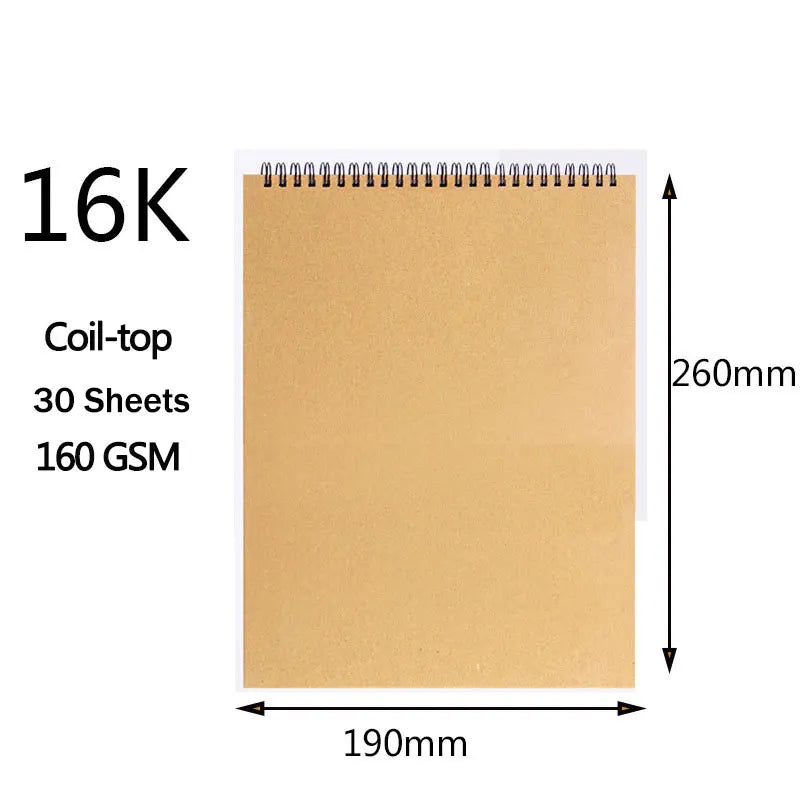 Sketchbook Professionnel – Papier 160 GSM – Carnet Spirale Aquarelle & Dessin – A5, A6 ou A4