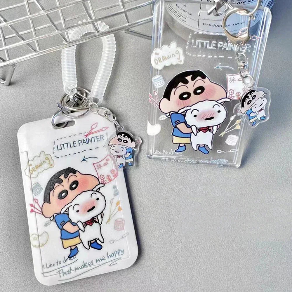 Porte-Carte Coulissant Kawaii – Style Anime – Carte de Bus, Cantine & Badge – 4 Modèles