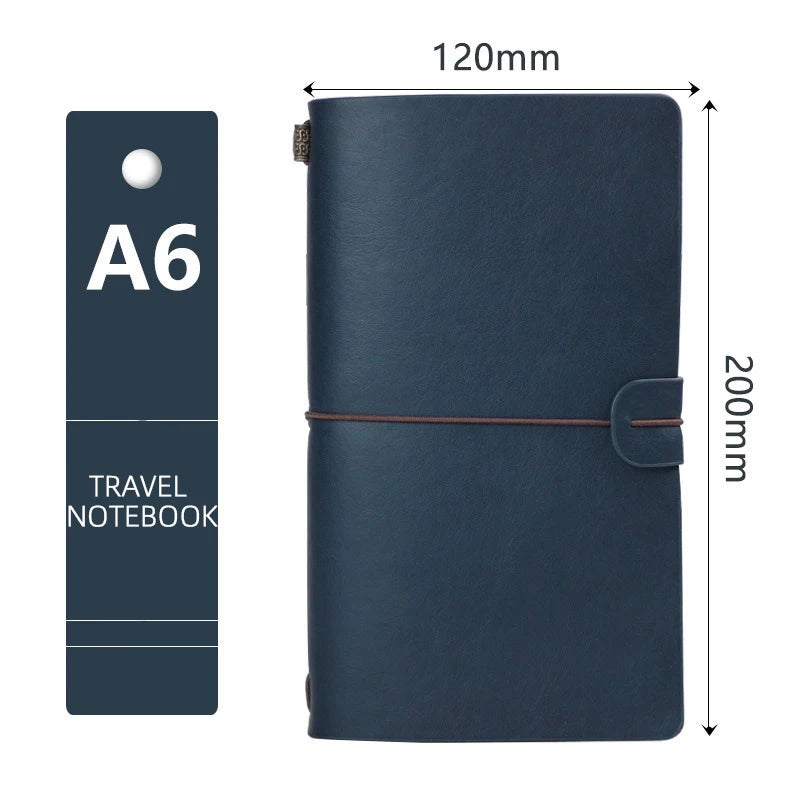 Carnet A6 Cuir Rétro à Sangle – Feuilles Mobiles – Journal de Voyage – 5 Coloris