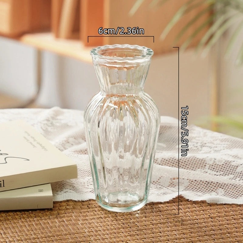Vase en Verre Sculpté Fait Main – Pot Hydroponique Décoratif Style Gothique
