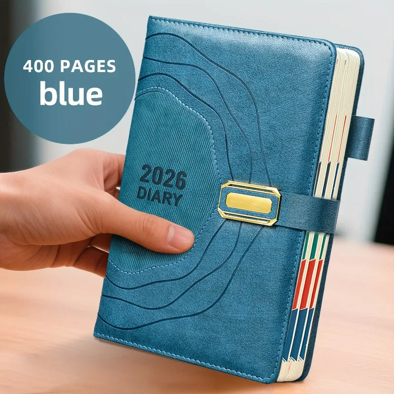 Agenda Planificateur 2026 – Couverture Rigide, Vue Quotidienne – 4 Coloris