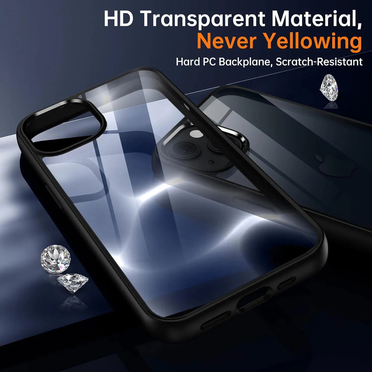 Coque Transparente Antichoc Colorée pour iPhone – Bumper Silicone, Compatible iPhone 11 à 16 Pro Max, 6 Couleurs