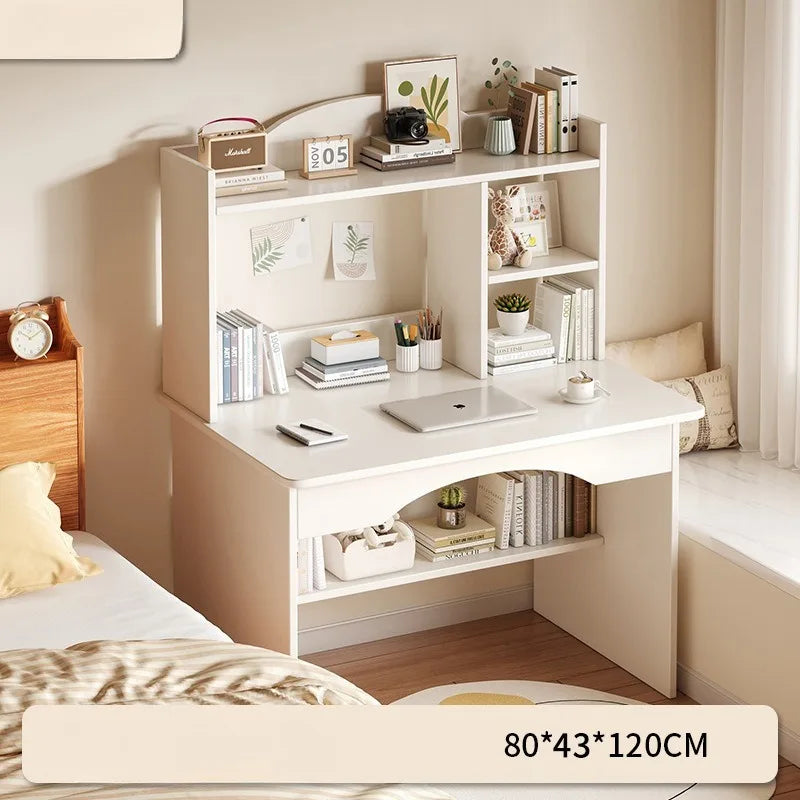 Bureau-Bibliothèque Intégré – Bureau Étudiant avec Rangement, 80 ou 100 cm