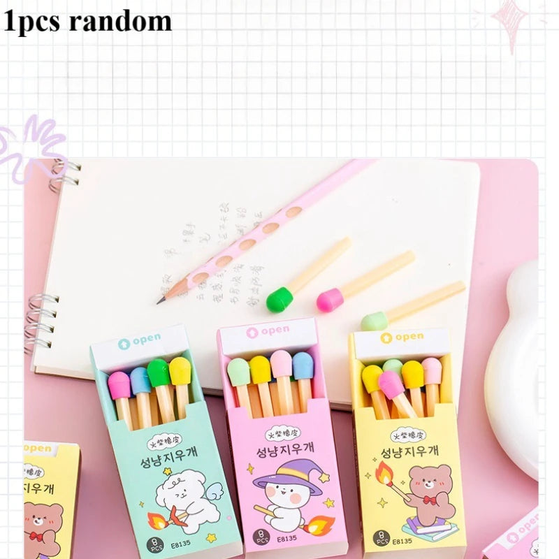 Gomme Kawaii Boîte d’Allumettes – Modèle Surprise, Cadeau Original Papeterie