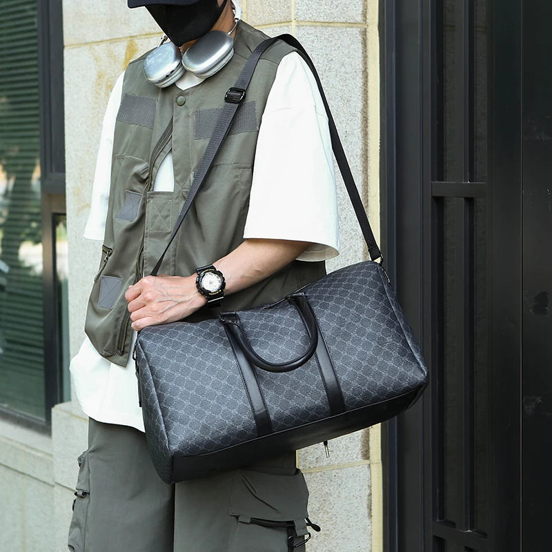 Sac de Voyage Homme Noir – Grande Capacité, Cuir PU, Business & Week-end