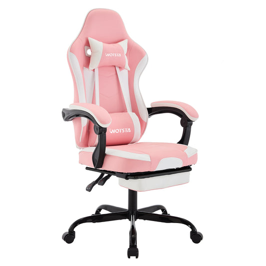 Chaise Gaming Ergonomique WOTSTA – Massage Lombaire, Inclinable, E-Sport, 3 Coloris
