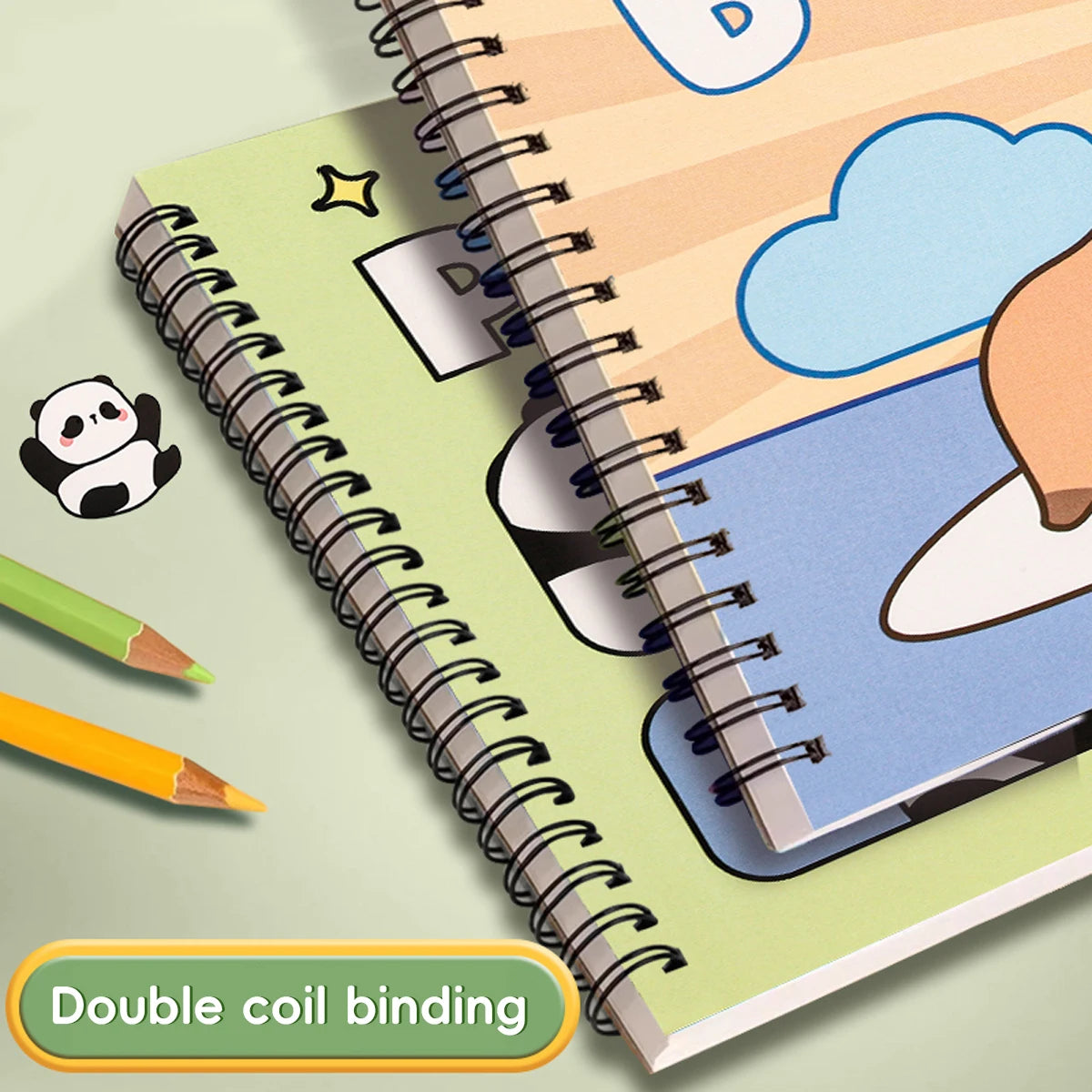 Livre de Dessin Kawaii A4 – Panda & Capybara, Papier Épaissi, 30 ou 50 Feuilles