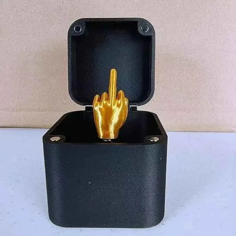 Boîte Surprise Pop-Up Doigt d'Honneur – Gadget Humour, Cadeau Rigolo, 1 ou 2 Pièces