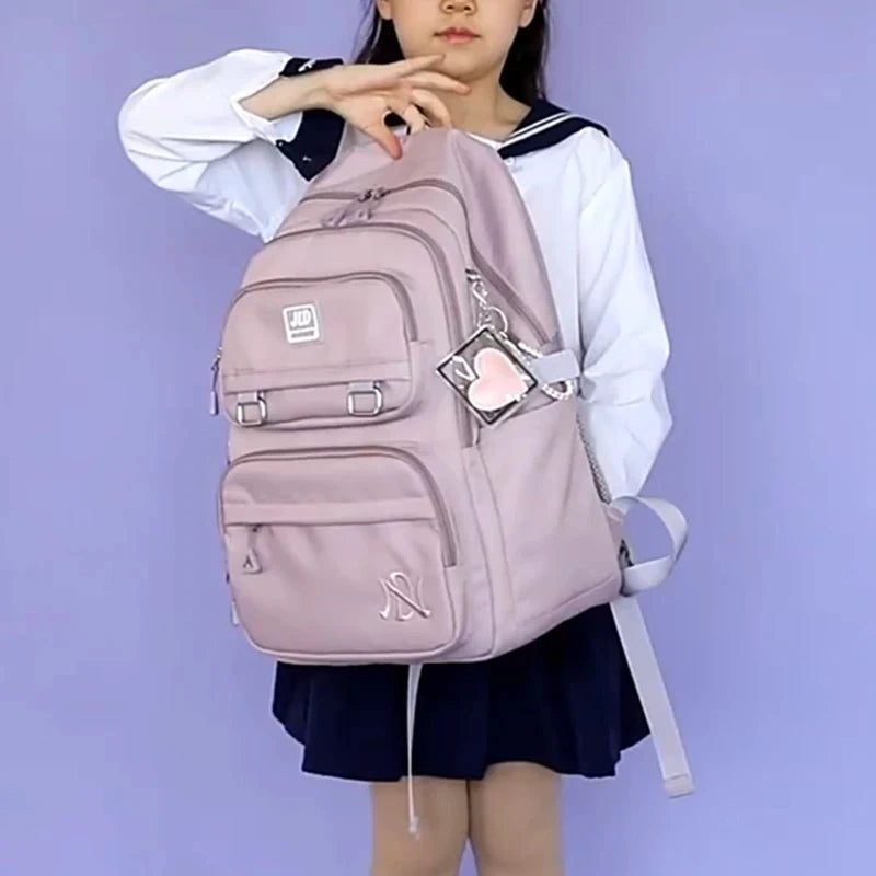 Sac à Dos Scolaire – Grande Capacité, Nylon Léger, Fille & Mixte