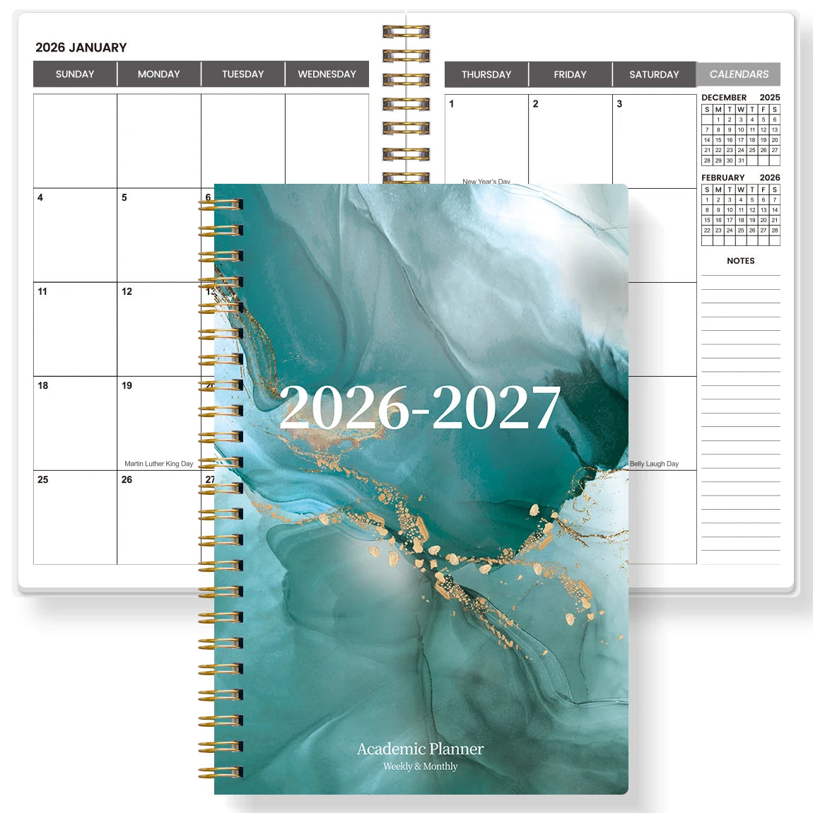 Planificateur Hebdomadaire & Mensuel A5 2026-2027 – Agenda Spirale – École & Bureau