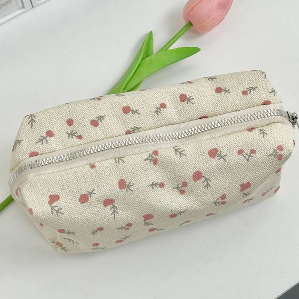 Trousse à Crayons Florale en Canvas – Grande Capacité, 20x8x5 cm, 4 Motifs