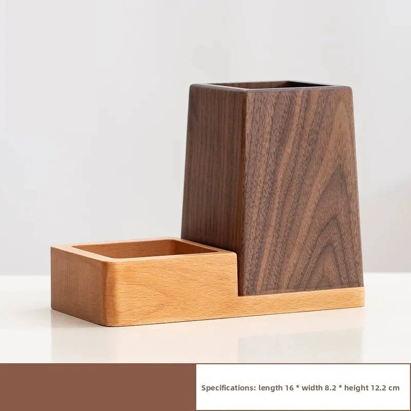 Porte-Stylo en Bois Massif Sculpté – Organiseur Bureau Style Chinois, 6 Modèles