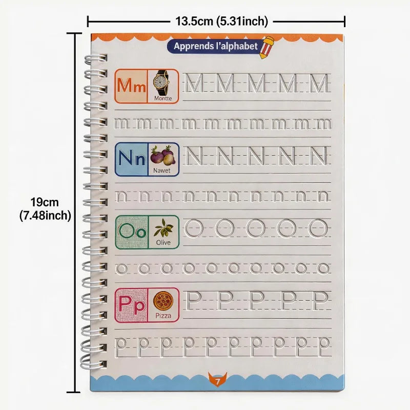 Cahier Pratique de l’Alphabet Français – Écriture Cursive Groove – Activités Enfants Débutants