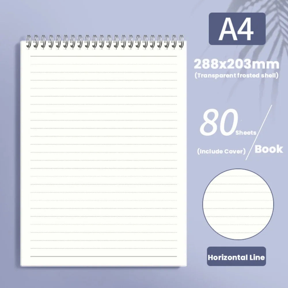 Cahier à Spirale Épaissi A4/A5/A6/B5 – Ligné, Quadrillé ou Vierge, Flip-Over