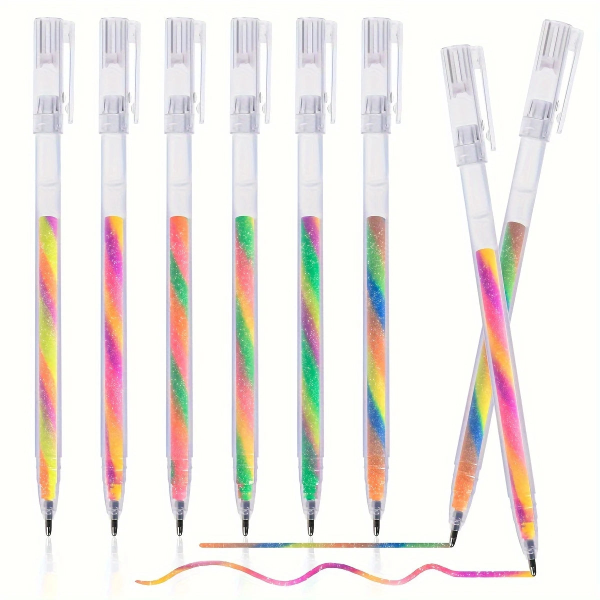 Set 8 Surligneurs Gel Paillетés – Pointe Fine 1,2 mm – Journal Créatif & DIY – 3 Assortiments