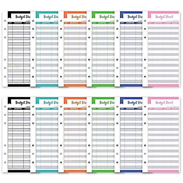 Organiseur Budget A6 en Cuir PU – Design Marbre, Pochettes & Porte-Cartes – Gestion Finances