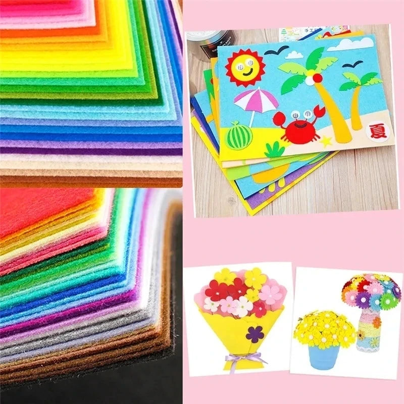 Feuilles de Feutrine Multicolores – Lot de 40 (6 tailles disponibles)