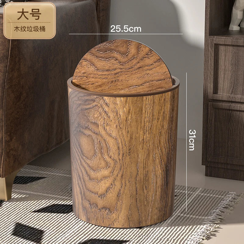 Poubelle Rétro Imitation Bois – Style Vintage Chic, Salon & Bureau