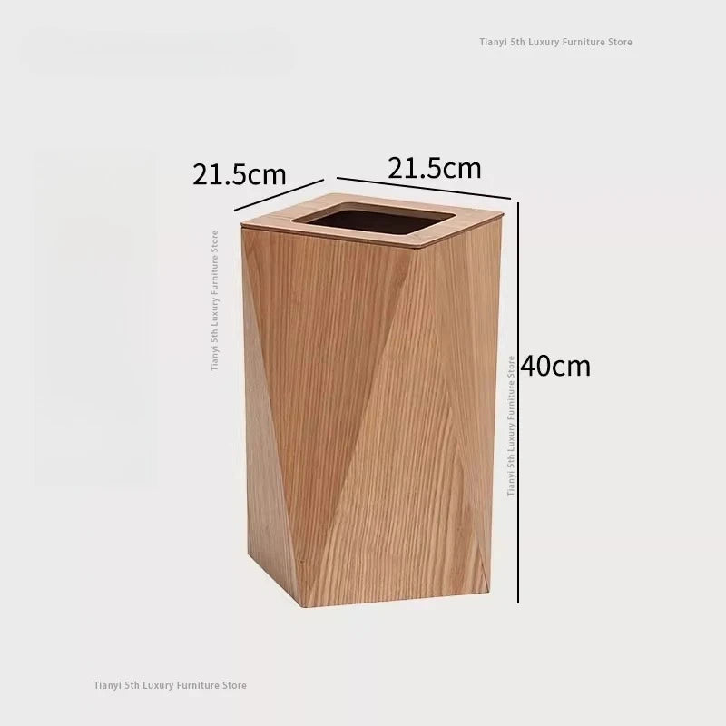 Poubelle Design en Bois Style Nordique – Forme Diamant, Salon & Bureau