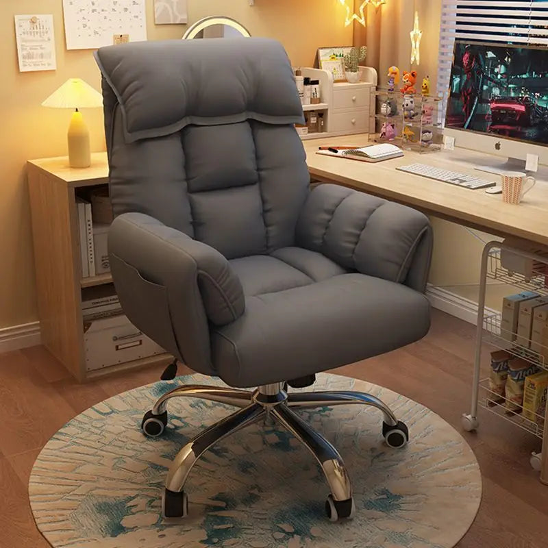 Chaise de Bureau Confortable avec Accoudoirs et Repose-pieds – Inclinable, Hauteur Réglable, 12 Coloris