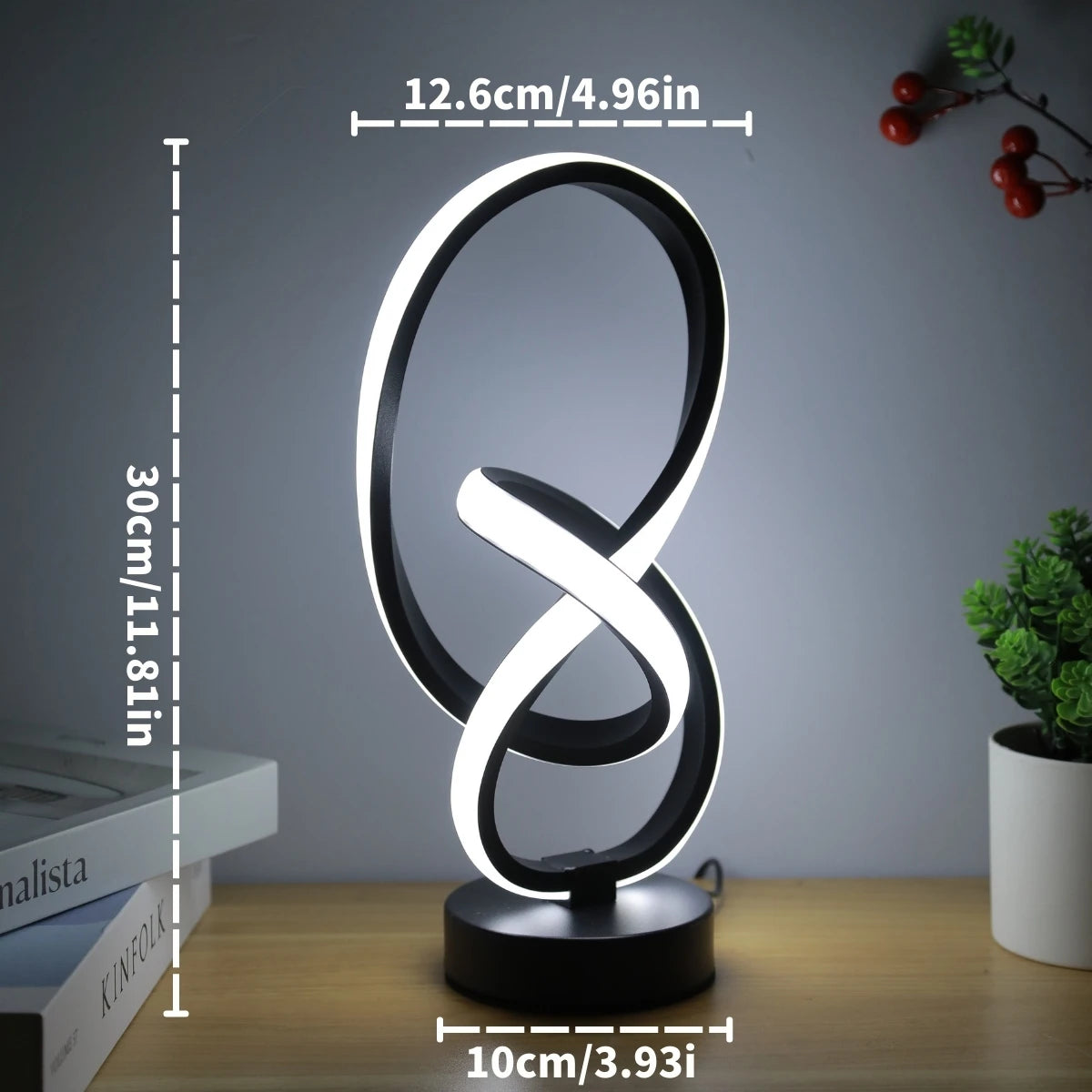 Lampe LED de Bureau USB – 3 Modes de Luminosité, Design Créatif, Chambre & Bureau, Noir ou Blanc