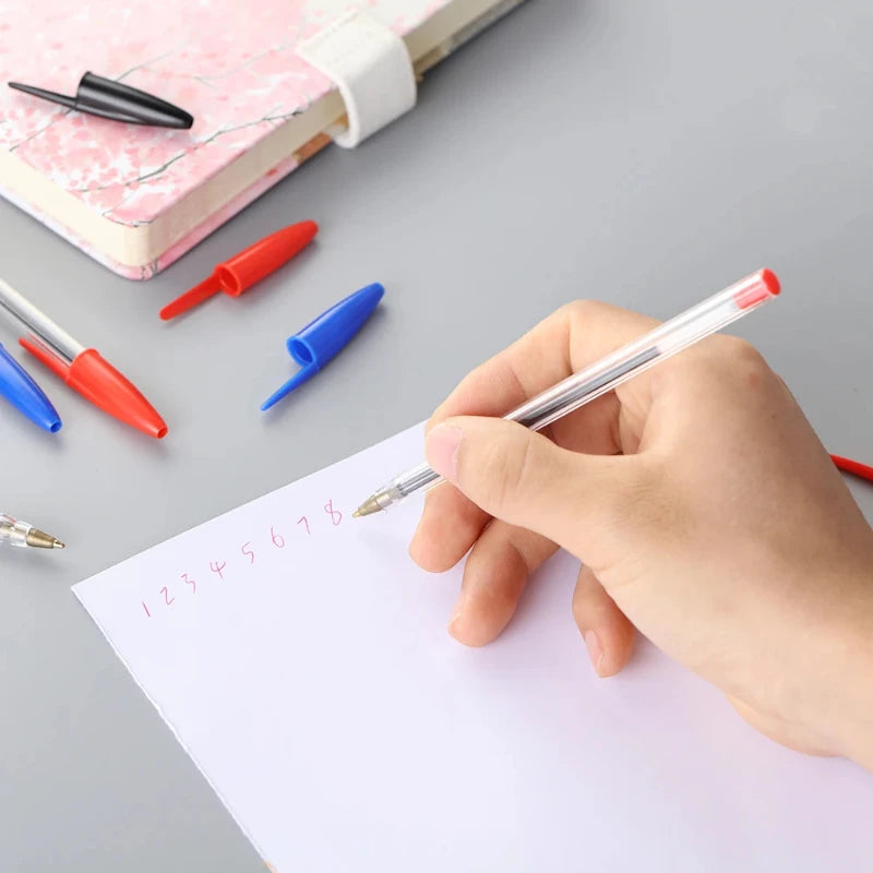 Stylos Bille Confort 1,0 mm – Lot de 10 ou 15, Encre Noire/Bleue/Rouge, Écriture Fluide & Journal