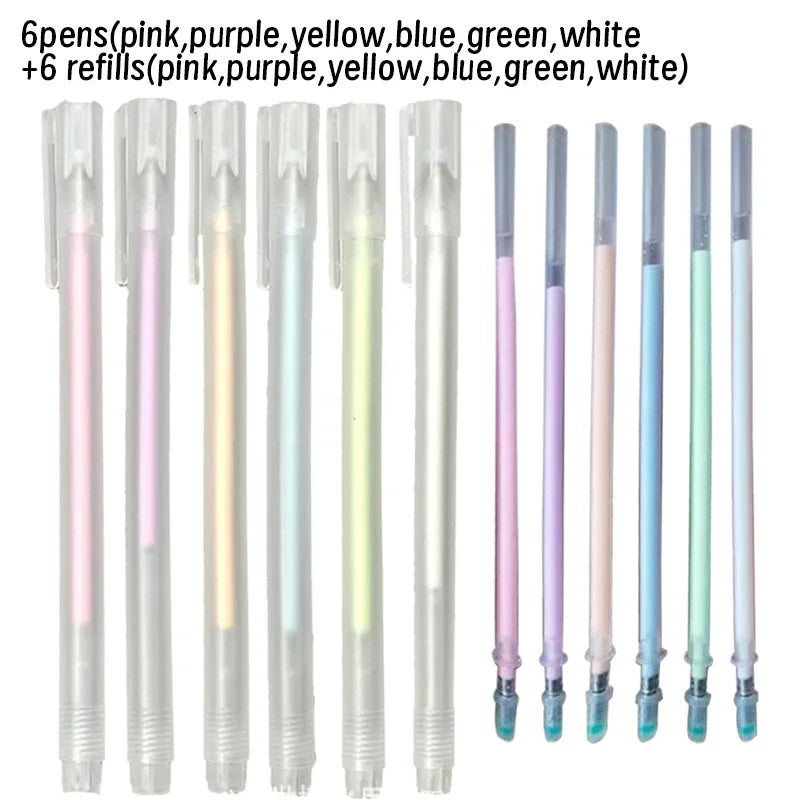Set 12 Stylos Colle Candy Color + 6 Recharges – Séchage Rapide, Haute Viscosité, École & DIY
