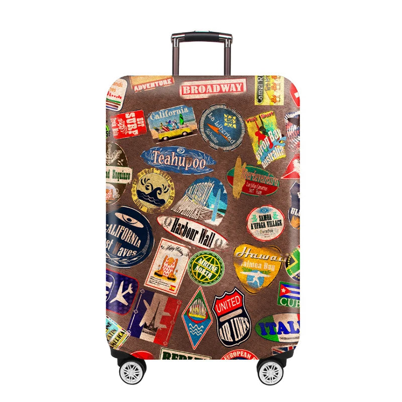 Housse de Protection Valise – Tissu Élastique Lavable, Anti-Rayures, 29 Motifs, Tailles S à XL