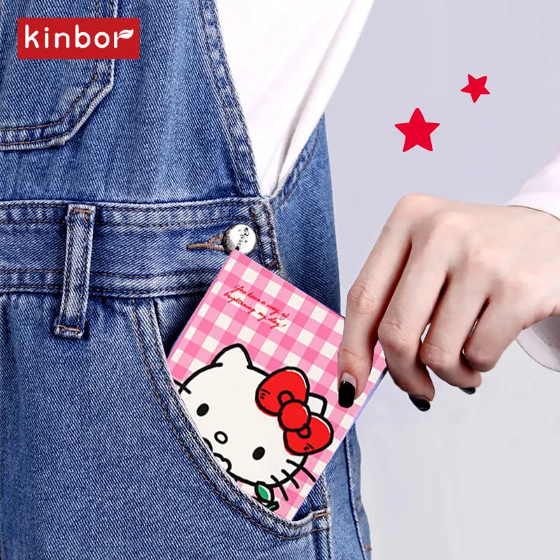 Carnet Pocket A7 Kinbor x Sanrio – Hello Kitty & BB Series, Quadrillé/Vierge, Journal Portable