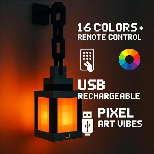 Lanterne Soul Pixel Style LED 16 Couleurs – Déco Gamer Rechargeable