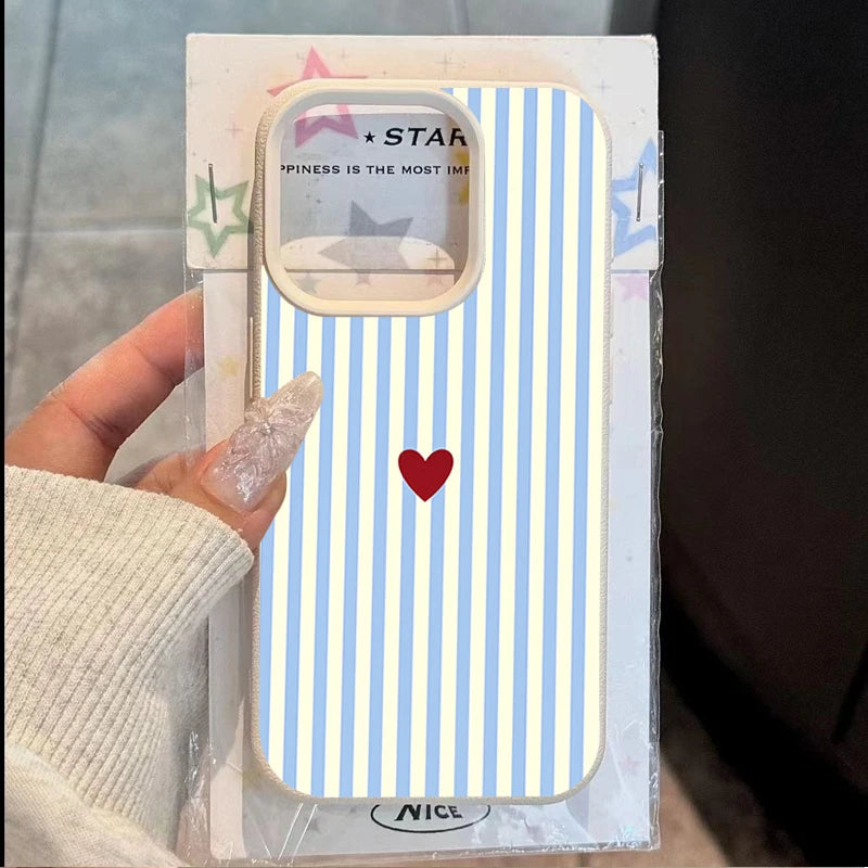 Coque Kawaii Motif Cœur pour iPhone – Mignonne & Tendance, Compatible iPhone 11 à 17 Pro Max, 5 Motifs