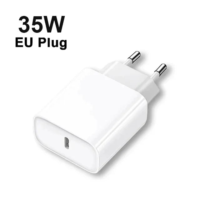 Chargeur Rapide Original PD 35W pour iPhone – USB-C, Compatible iPhone 17/16/15/14/13/12/11, Câble Tressé 1M