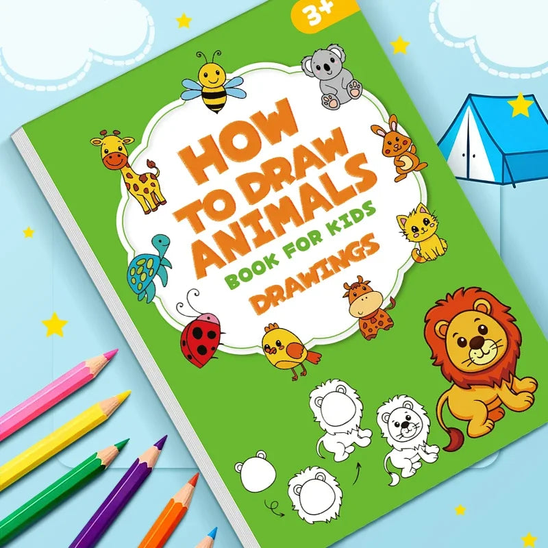 Livre de Dessin Étape par Étape – Comment Dessiner des Animaux – Enfants & Débutants