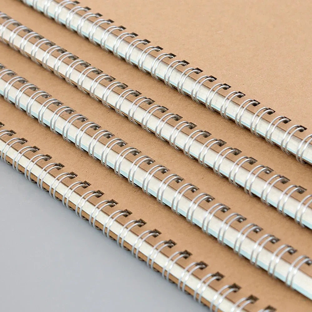 Carnet à Spirale Kraft – A4, A5 ou A6 – Ligné, Pointillés, Grille ou Blanc – Papier 80g