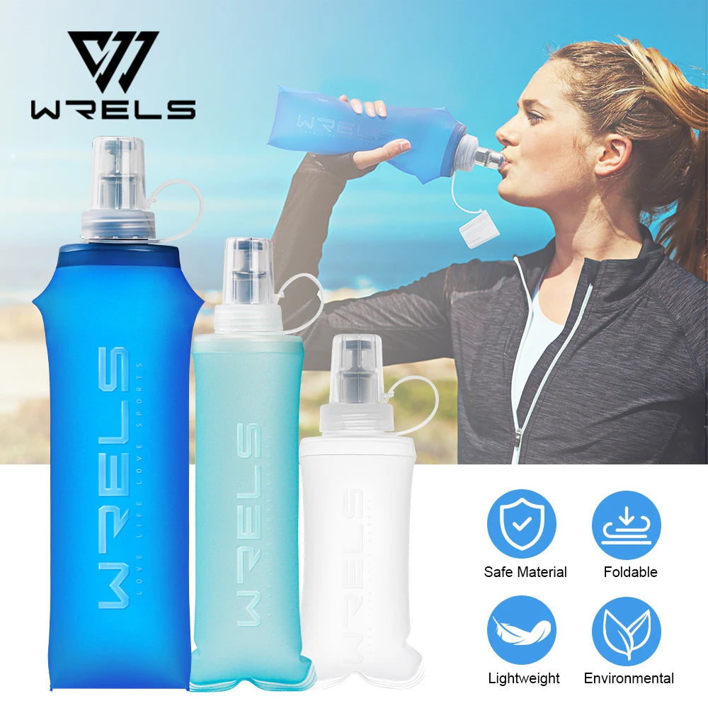Gourde Souple Pliable WRELS – TPU Sans BPA, Sport Running Camping, 150/250/500ml