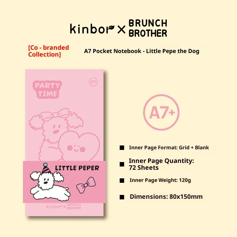 Carnet Pocket A7 Kinbor x Sanrio – Hello Kitty & BB Series, Quadrillé/Vierge, Journal Portable