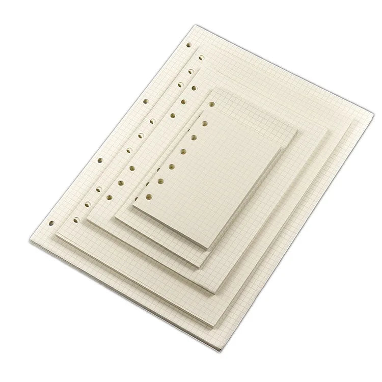 Recharges Feuilles Mobiles pour Classeur – A4, B5, A5, A6, A7 – Ligné, Quadrillé, Vierge & Accessoires