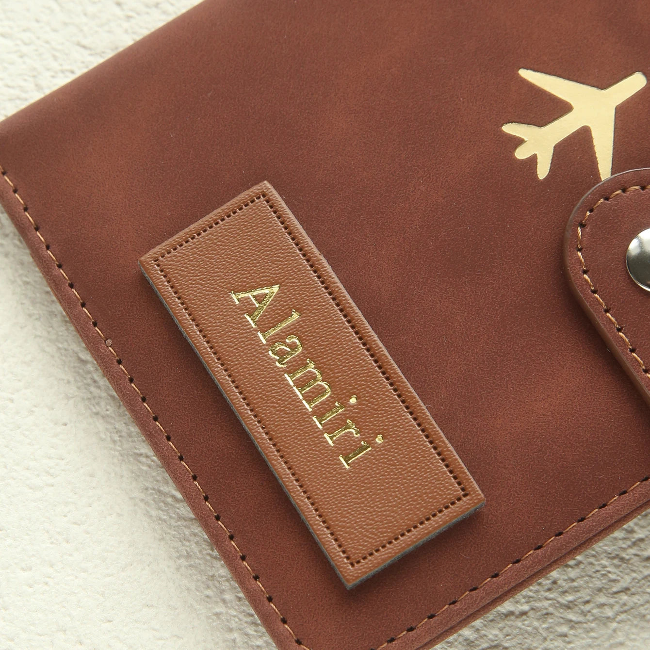 Porte-Passeport Personnalisé en Cuir PU – Prénom Gravé, Cadeau Voyage