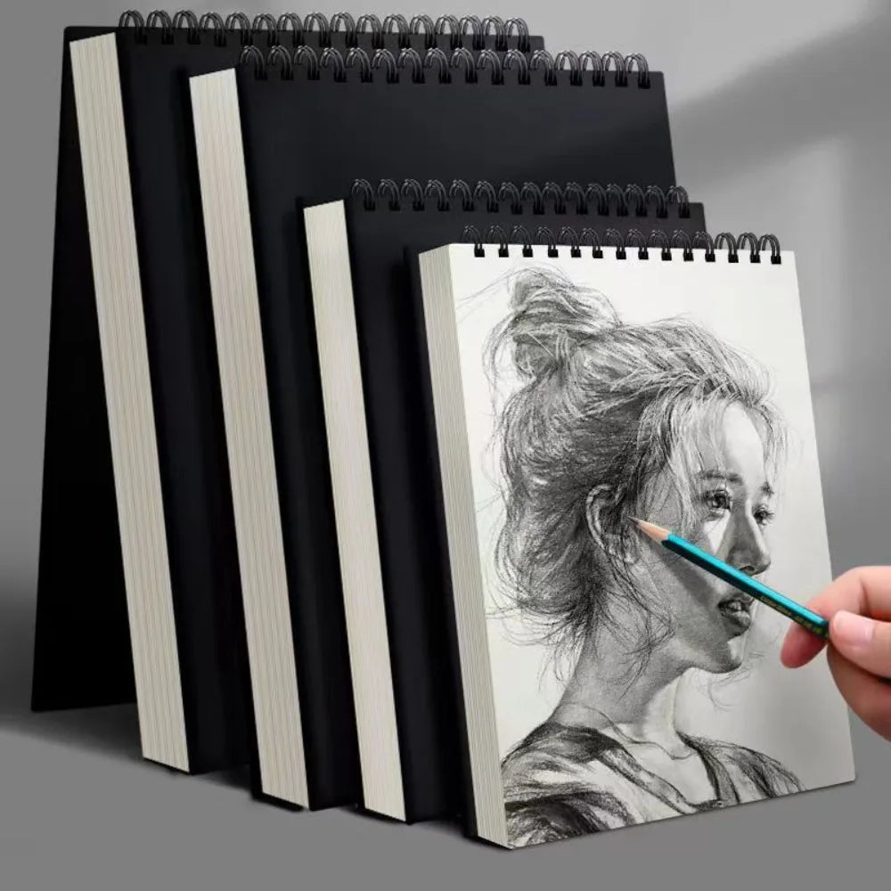 Sketchbook Spirale 30 Feuilles – Papier Épais Sans Acide – Dessin & Peinture – A4, A5, A6, 8K, 16K