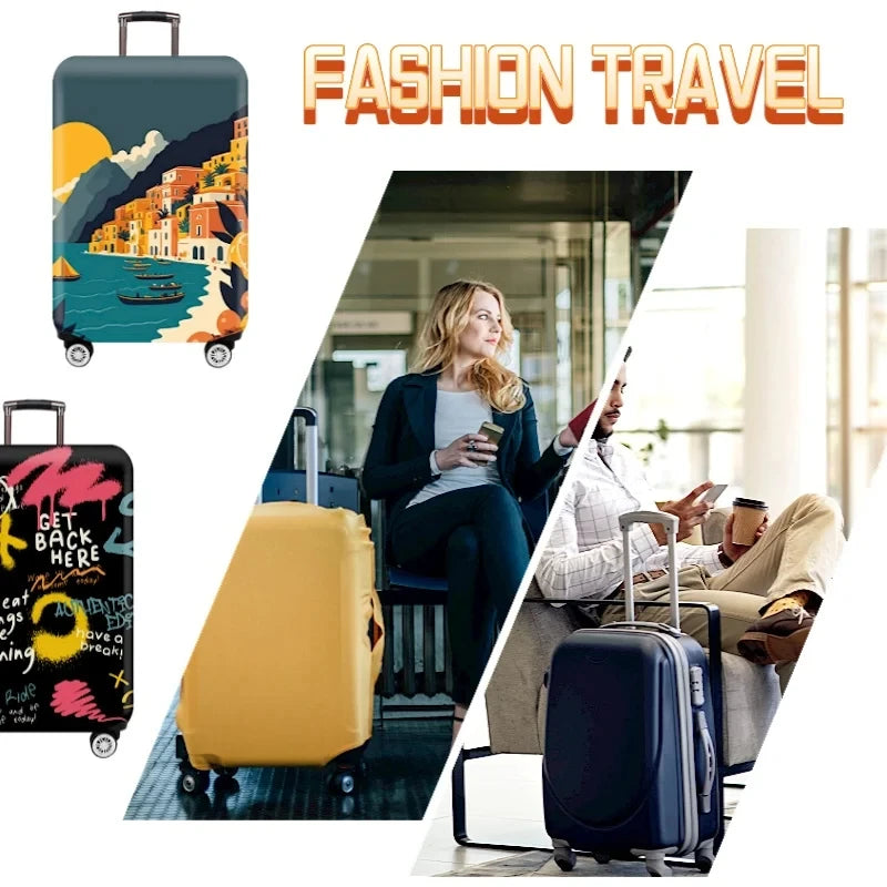 Housse de Protection Valise – Tissu Élastique Lavable, Anti-Rayures, 29 Motifs, Tailles S à XL