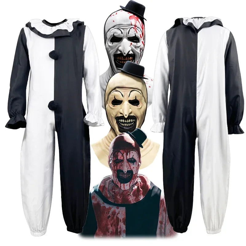 Costume Art the Clown – Déguisement Terrifier Halloween Adulte, Combinaison + Masque