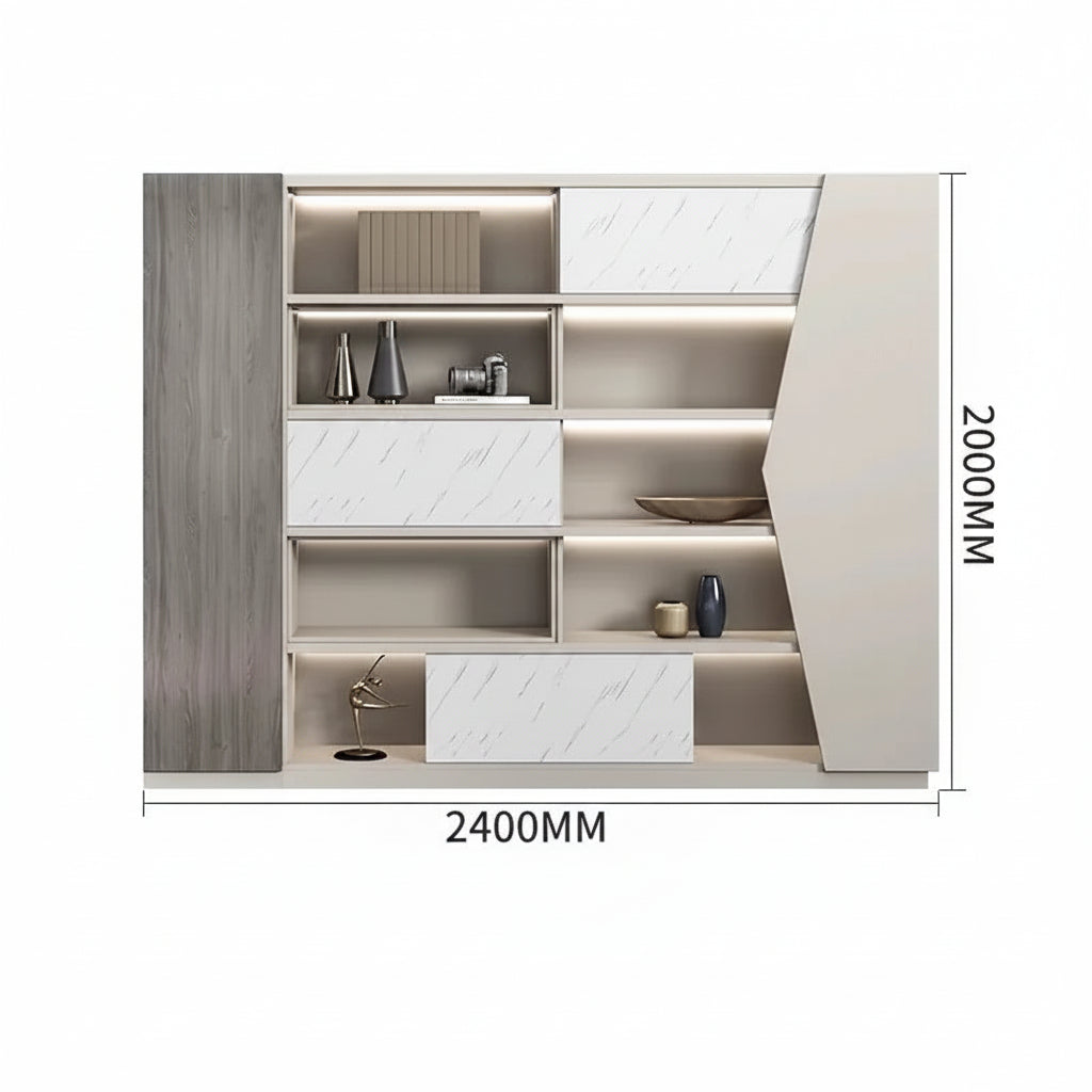 Armoire de Bureau avec Serrure – Bibliothèque Bois Moderne, 5 Niveaux, 15 Modèles