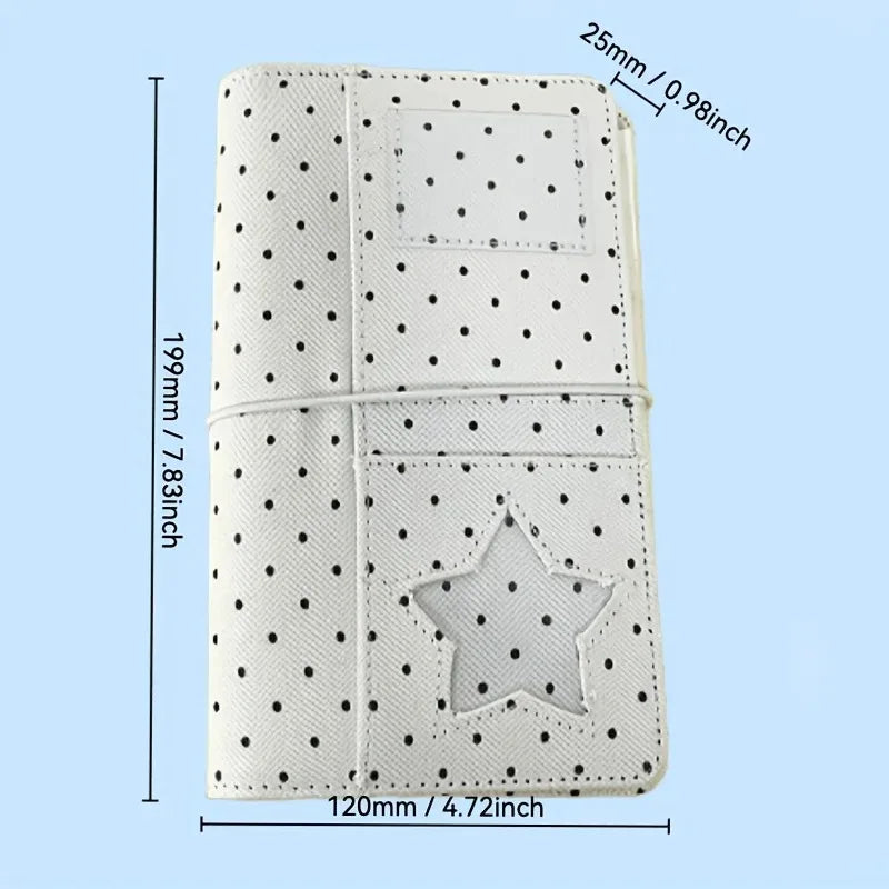 Classeur A6 en Tissu à Pois – Carnet à Feuilles Mobiles – Scrapbook & Planner – Cadeau