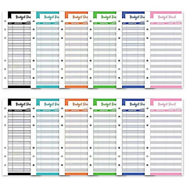 Classeur Budget A6 en Cuir PU – Organiseur Enveloppes – Pochettes & Anneaux – 10 Coloris
