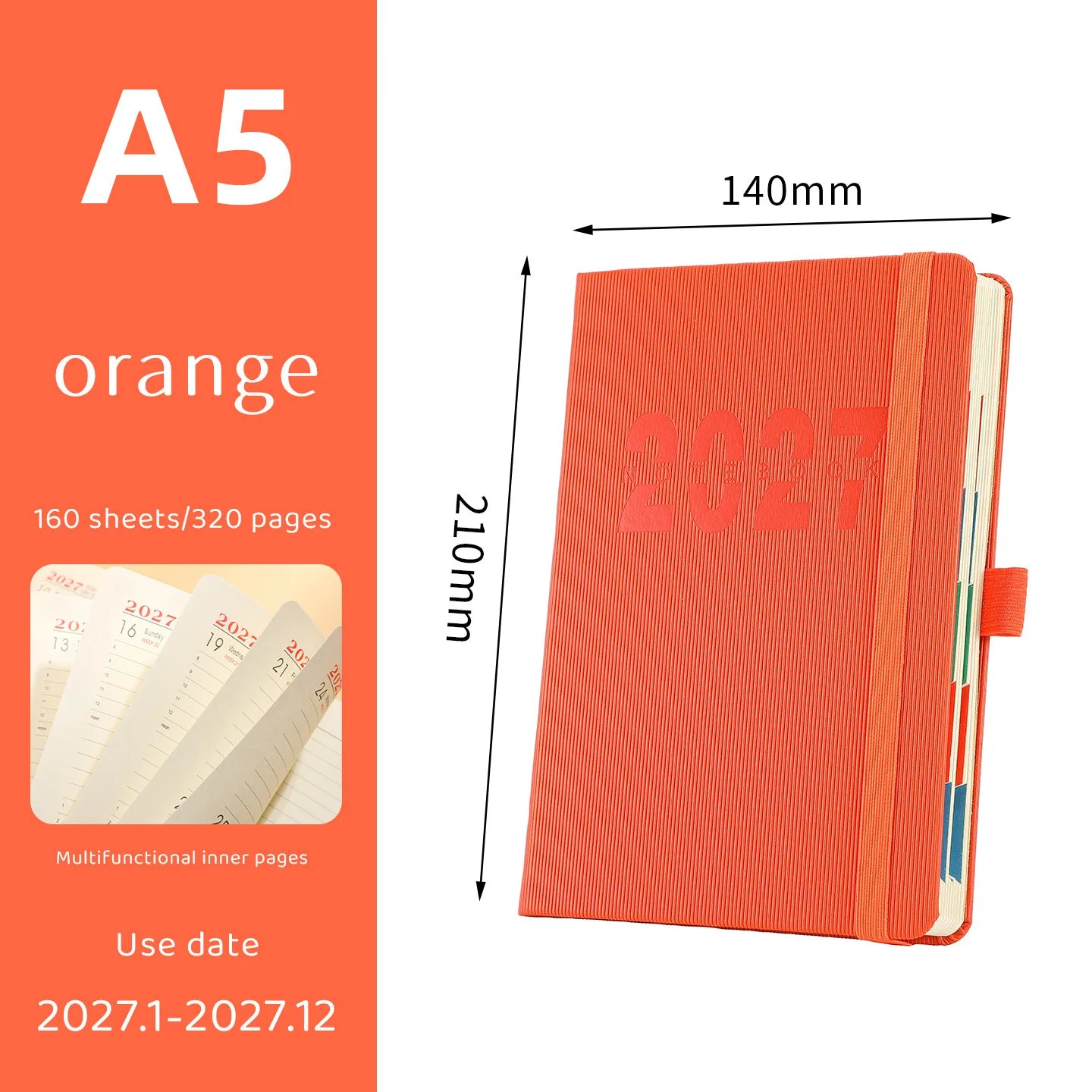 Journal d’Autodiscipline 365 Jours – Agenda Gestion du Temps – 2026 ou 2027 – 5 Coloris