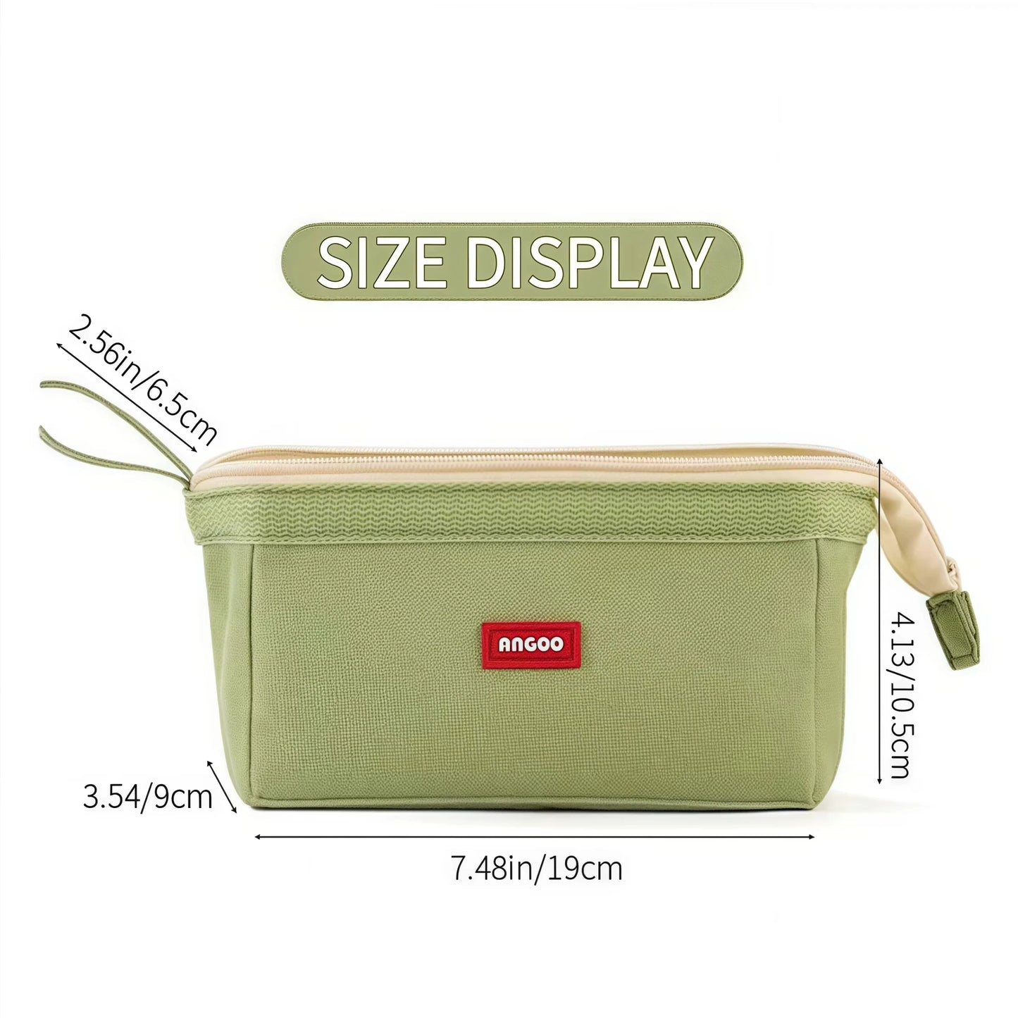 Trousse à Crayons Grande Capacité avec Porte-Étiquette – Style Minimaliste, 7 Couleurs