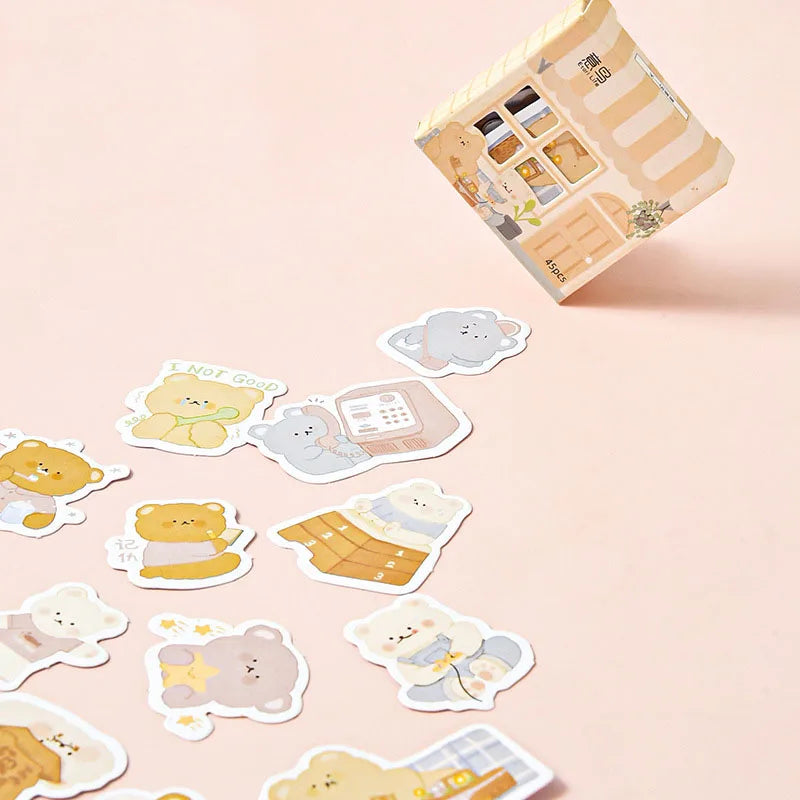 Stickers Kawaii Maison – Set 45 Pièces, Scrapbooking & Décoration, 4 Designs