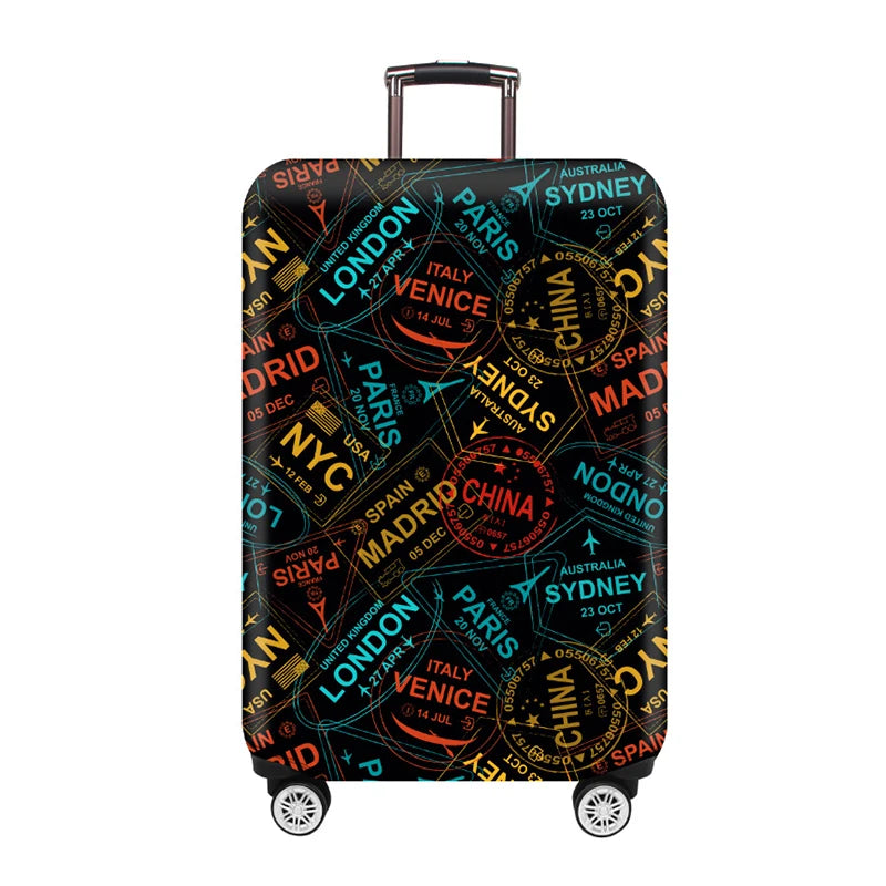 Housse de Protection Valise – Tissu Élastique Lavable, Anti-Rayures, 29 Motifs, Tailles S à XL
