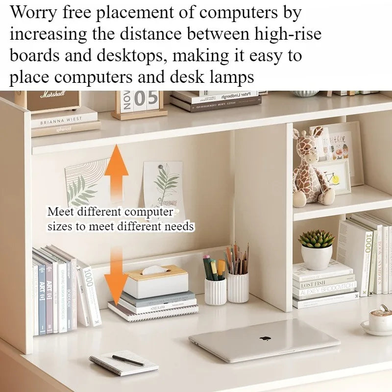 Bureau-Bibliothèque Intégré – Bureau Étudiant avec Rangement, 80 ou 100 cm