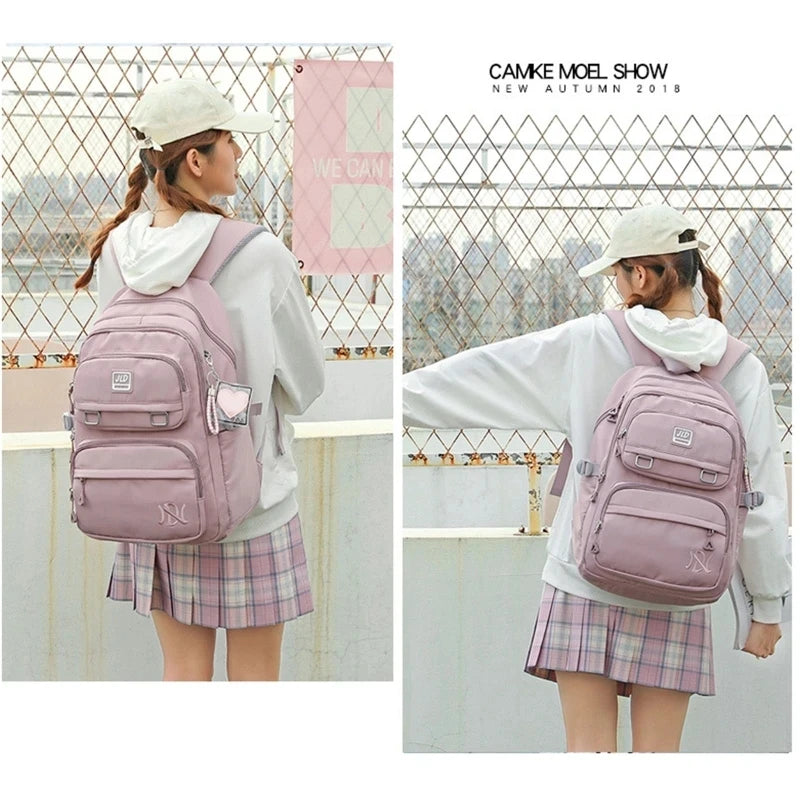 Sac à Dos Scolaire – Grande Capacité, Nylon Léger, Fille & Mixte